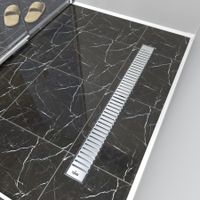 К-т водоотводящий желоб DP20-600 из нержавеющей стали + Декор. решетка LG20-600 арт-DP20600-LG20600 — фото 1, Душевые лотки