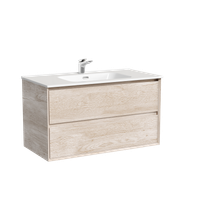 Тумба подвесная SANCOS Marmi 2.0 890х445х520 с двумя ящиками оснащенными доводчиками скрытого монтажа, дуб галифакс натуральный, арт. арт-MR2.090EG — фото 5, Тумбы под раковину