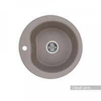 Мойка для кухни Мида 510x510x210 мм,круглая, серый шелк 1A712732MD250 — фото 1, Кухонные мойки
