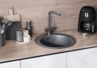 Мойка кухонная ШЕЛЛИ 50, круглая, графит 1A734732SS210 — фото 4, Кухонные мойки