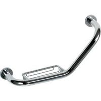 Поручень Nofer для ванн загнутый с мыльницей 400 мм Siena, шт 16355.B — фото 1, Поручни для ванной