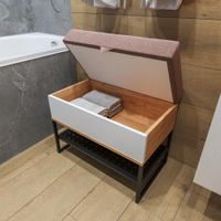 Товар: Банкетка Бриклаер Форест белая, 60 см 4627125416804 - фото 3 Банкетка Бриклаер Форест белая, 60 см 4627125416804 — фото 3, Комоды и тумбы для ванной комнаты