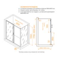Душевой уголок RGW PA-74B (PA-14B + Z-050-2B) 1800x900 410874189-14 — фото 1, Душевые уголки