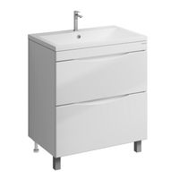 Тумба напольная "ВИСТА-75 см" с 2-я ящ. белый глянец (ум. Alice-75) 107565 — фото 1, Комоды и тумбы для ванной комнаты