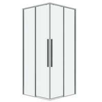 Душевое ограждение Grossman Galaxy (80х80х195) квадрат,раздвижная,хром,стекло прозрачное, 1 место арт-300.K33.01.8080.10.00 — фото 1, Квадратные душевые уголки
