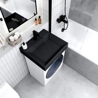 Товар: Раковина "LUXOR-60 см" черная матовая, на стиральную машину арт-11.R01.60.210 - фото 2 Раковина "LUXOR-60 см" черная матовая, на стиральную машину арт-11.R01.60.210 — фото 2, Раковины на стиральную машину