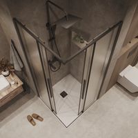 Товар: 1/2 душевого ограждения Grossman Galaxy 1/2.K33.01.90.21.02 (90х195) правая,черный матовый,стекло шиншилла, 1 место - фото 5 1/2 душевого ограждения Grossman Galaxy 1/2.K33.01.90.21.02 (90х195) правая,черный матовый,стекло шиншилла, 1 место — фото 5, Душевые кабины и ограждения