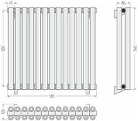 Отопительный радиатор Сунержа Эстет-00 500х585 13 секций Матовый чёрный арт-31-0332-5013 — фото 3, Радиаторы отопления
