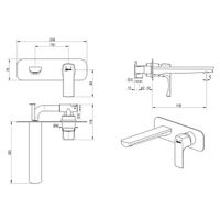 Ursus Смеситель для умывальника встраиваемый, матовое золото, LM, арт-LM7226BG — фото 1, Смесители для раковины