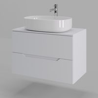 Orange Line Li-80TuwMDF+B04-600W тумба с раковиной подвесная 80 см, белый Li-80TuwMDF+B04-600W — фото 1, Тумбы с раковиной