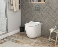 Унитаз приставной Grossman (570х360х410) безободковый,белый с тонкой крышкой,микролифт,1 место арт-GR-PR4411S — фото 1, Приставные унитазы