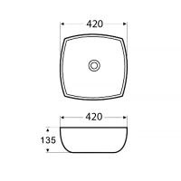 Раковина Azario накладная 420х420х135 белый арт-AZ-2076 SP — фото 2, Раковины накладные