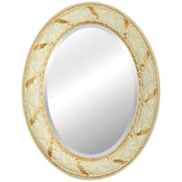 Зеркало овальное h90xL70xP4 cm, Avorio Dorato 25030 — фото 1, Зеркала в ванную комнату