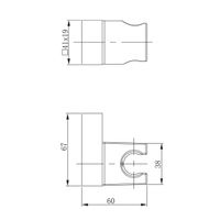 Настенный держатель душевой лейки Raiber , хром арт-RP-40 — фото 2, Держатели для душа