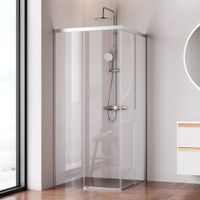 X-joy душевое огражд квадратн.,раздвиж.двери 90x90 хром мат.,стекло прозрачн арт-W94G-403-9090-MT1K — фото 4, Квадратные душевые уголки