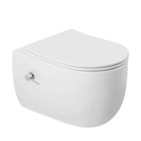 Унитаз-биде ABBER Bequem AC1104TNS подвесной белый, безободковый, смыв торнадо — фото 1, Подвесные унитазы