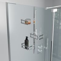 Полка для душевого ограждения Moderno, 650x120x324, полированная сталь MD-S-C9 — фото 1, Полки для ванной и душа