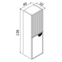Пенал ORKA Molino 40 подвесной, розовый матовый, 2 ручки в комплекте золото и хром, универсальный 3006298 — фото 2, Пеналы для ванной комнаты