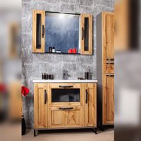 Комплект мебели для ванной Бриклаер , метрополитен грей арт-ЛОФТ 100 — фото 1, Комплекты мебели для ванной