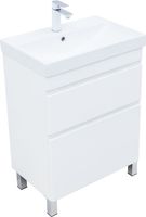 Тумба под раковину Aquanet Слим 60 напольная, белый сатин арт-00346042 — фото 2, Тумбы под раковину