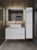 Товар: Orange Line Li-100TuwMDF+B03-600W тумба с раковиной подвесная 100 см, белый Li-100TuwMDF+B03-600W - фото 5 Orange Line Li-100TuwMDF+B03-600W тумба с раковиной подвесная 100 см, белый Li-100TuwMDF+B03-600W — фото 5, Тумбы с раковиной