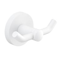 Крючок двойной Timo Saona 13012/16 белый матовый — фото 1, Крючки для полотенец