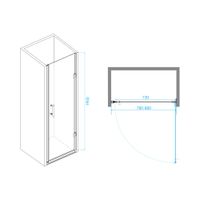 Душевая дверь на петлях, распашная дверь RGW PA-06b 80x195, профиль черный, стекло прозрачное, арт-41080608-14 — фото 7, Распашные душевые двери