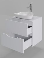 Orange Line Li-60TuwMDF+B07-500W тумба с раковиной подвесная 60 см, белый Li-60TuwMDF+B07-500W — фото 3, Тумбы с раковиной