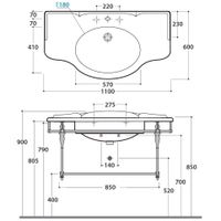 Полочка решетка GLOBO PAESTUM под раковину цвет хром арт-PASC22 — фото 3, Полки для ванной и душа