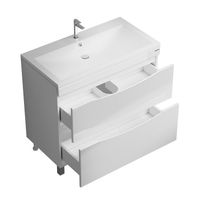 Тумба напольная "ВИСТА-90 см" с 2-я ящ. белый глянец (ум. Alice-90) арт-109067 — фото 4, Тумбы под раковину