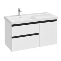 DOMI Тумба под раковину Gap Plus 100, 2 ящ., 1 дв., белый глянец, левая, ROCA арт-7857626806 — фото 1, Тумбы под раковину