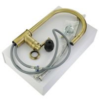 CUCINA ERMITAGE MINI См-ль д/кухни моноком., с вытяжной лейкой, ручка сбоку латунь, бронза арт-31525 — фото 5, Смесители для кухни