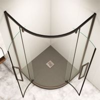 Душевой уголок RGW SV-53B 80x80, полукруглый, профиль черный, стекло прозрачное/6 мм, арт-06325388-14 — фото 4, Душевые уголки четверть круга