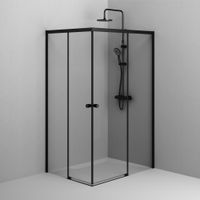 W94G-403-12090-BT Душевое ограждение X-Joy Square Slide 120х90, черный, прозрачное — фото 2, Душевые кабины и ограждения