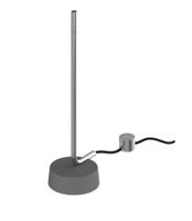 Ручной душ, Fima Carlo Frattini, Outdoor, INGIRO, выдвижной, размер душевого диска, мм-28*101, монтаж-напольный, материал-нержавеющая сталь, в комплекте-кнопка-педаль ножная для открытия/закрытия потока, бетонное основание серого цвета, черный шланг питания из ПВХ, цвет-нержавеющая сталь арт-F5973INOX — фото 1, Лейки для душа