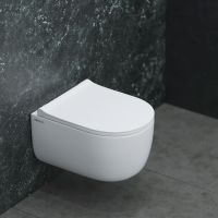 Унитаз BERGES подвесной EGO Real Rimless 49см, сиденье дюропласт Toma Slim SO, микролифт, быстросъем арт-082111RR — фото 3, Подвесные унитазы