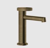 Смеситель для раковины, Gessi, Anello, тип открывания воды-однорычажный, тип регулирования воды-керамический картридж, монтаж-на раковину/столешницу, отверстия для монтажа-1, высота, мм-168, вынос излива, мм-128, тип излива-неподвижный, донный клапан-отсутствует, тип подводки-гибкая, стандарт подвода воды-3/8", цвет-Antique Brass арт-63302.713 — фото 2, Смесители для раковины