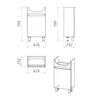 Тумба напольная "ПОЛО-45 см" (разобранный вид) дуб сонома/белая (ум.Уют-45) 104501-1 — фото 2, Тумбы под раковину