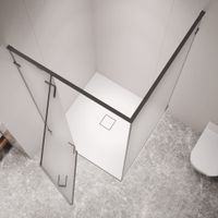 Душевой уголок RGW SV-030Gr 100x100, квадратный, профиль серый, стекло матовое/8 мм, арт-353203000-210 — фото 3, Квадратные душевые уголки