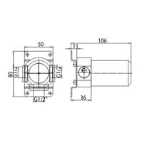 Встраиваемая часть Bossini Nobu INZ222 для переключателя на 2 потребителя — фото 1, Встраиваемые душевые комплекты