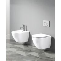 Биде подвесное Azario Grado 495х365х325 санфаянс, белый арт-AZ-0046F — фото 7, Биде подвесные