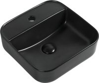 Раковина накладная Aquanet City-2-MB 38,5 черный матовый — фото 1, Раковины накладные