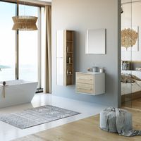 Подвесная тумба с двумя ящиками с умывальником из литьевого мрамора. арт-Mai.01.06 — фото 2, Тумбы с раковиной