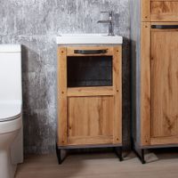 Тумба под раковину напольная Бриклаер ЛОФТ метрополитен грей, 45 см 4627125413384 — фото 1, Тумбы с раковиной