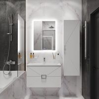 Тумба подвесная "ЛУКСОР-70 см" с 2-я ящ. белая матовая (ум. Блисс-70 см.) 107057 — фото 3, Комоды и тумбы для ванной комнаты