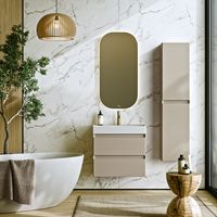 Подвесной пенал 35 см с двумя дверьми в цвете морская дюна GE0535MD — фото 2, Пеналы для ванной комнаты