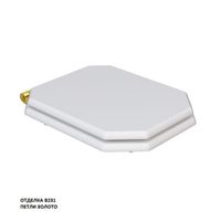 сиденье для унитаза TEMPO-47 с механизмом плавного закрывания, золото арт-KFe-47G-B231 — фото 1, Сиденья для унитаза