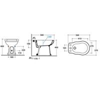 Биде GLOBO PAESTUM Напольное приставное с одним отверстием цвет белый PA009BI — фото 3, Биде напольные