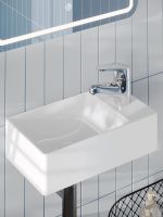 Товар: Agger Раковина подвесная левая санфарфор, белый глянец арт-ASH131375L - фото 2 Agger Раковина подвесная левая санфарфор, белый глянец арт-ASH131375L — фото 2, Раковины подвесные