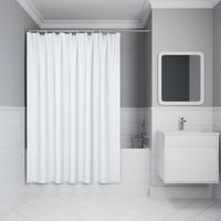 Штора для ванной, 200х180 см, Полиэстер, белый IDDIS (DW01P18i11) — фото 1, Шторы для ванной